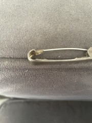 VINTAGE STERLING SILVER BABY DIAPER PIN unmarked No Brand