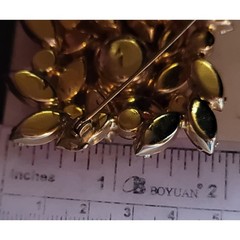 Vintage Set Gold-tone & Rhinestone Brooch and Clip on Earrings