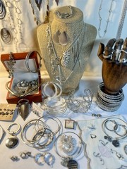 Grandma’s VTG to Mod Estate Silver-tone Jewelry Lot 100+ Pieces, Some Signed/NWT