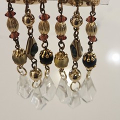 VTG NOS Gold Waterfall Chandelier Clip on Earrings 80 90s Deadstock Runway Lot 6