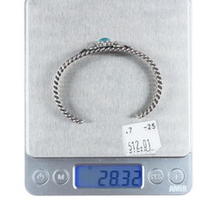 6.4″D Cadman Navajo sterling silver high grade spiderweb turquoise cuff bracelet