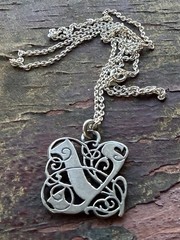 Valdres solvsmie sterling silver viking Pendant Necklace Norway vtg 602