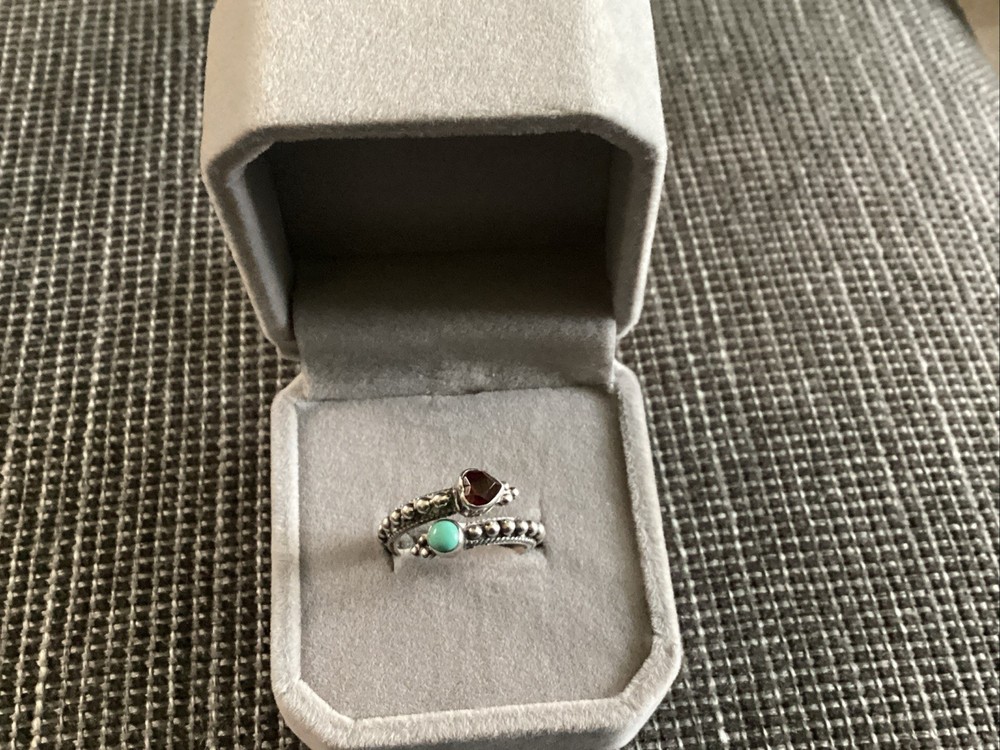 Vintage Sterling Silver Double Stone Ring Size 5