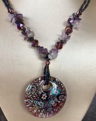 Purple Themed Jewelry Lot (11 Pieces) Silver/Gold tone Rhinestone Beads Enamel
