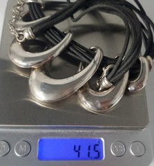 Vtg Sterling Silver MODERNIST Big Collar Necklace Lot 16.5-19.5″ Adjustble