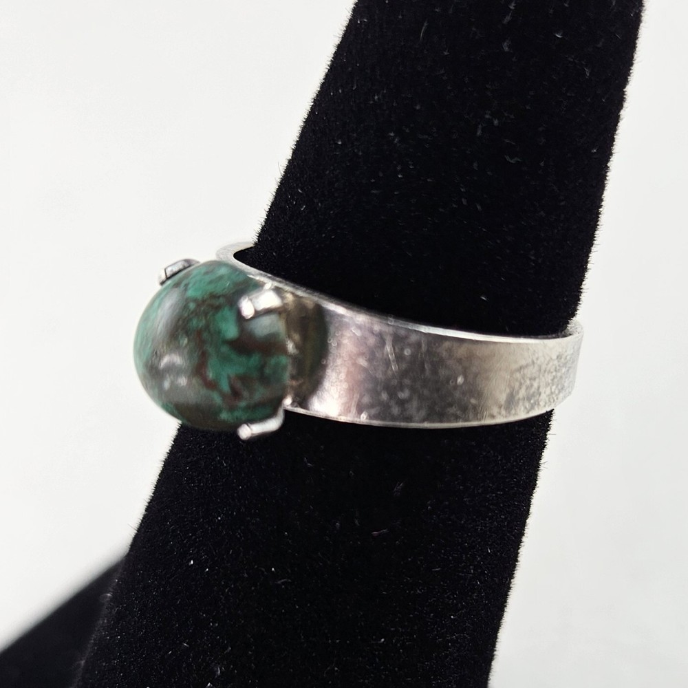 Vintage Sterling Adjustable Ring Israel with Azurite 2.0g Size 5 [8446]