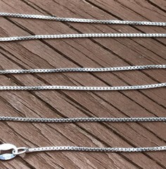 17.75” Vintage Italy 925 Cube / Box Chain Necklace Sterling Silver
