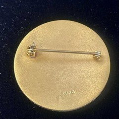 MMA Abstract Black Cat Brooch Pin Round Moon Gold Tone Metropolitan Museum Art