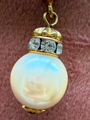 Vintage Liz Claiborne Faux Pearl Necklace with Large Pearl Pendant stamped