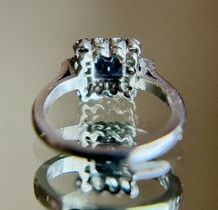 Vintage Retro ~1ct Sapphire & Diamond Platinum Engagement Ring Sz 5 5.7g Estate
