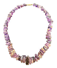Vtg Choker Necklace w Purple Amethyst beads 15in”- Ate6