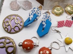 Vintage Costume Jewelry Earrings 80s 90s Y2K Pierced Clip Chunky Retro Lot