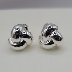 Vtg Napier Screw Back Silver Tone Love Knot Twist Clip On Earrings