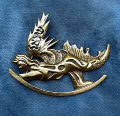 Salvador Dali 1966 Vintage Gold Plate Winged Angel Brooch Pin Wearable Art