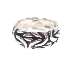925 Sterling Silver Vintage Byzantine Oxidized Band Ring Size 11.75