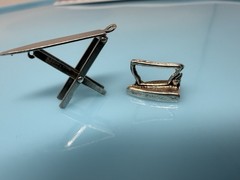Vintage Sterling Silver Folding Opening Ironing Table Board Iron Charm Lot 2.4g
