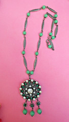 Vintage Tassel Pendant Necklace Signed Francois–Animal Rescue Donation