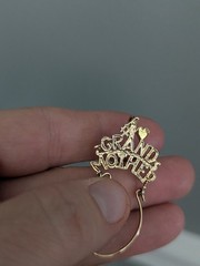 Vintage Sterling Silver 925 Gold Vermeil #1 Grandmother Charm Holder Pendant GUC