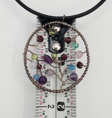 Artisan Tree of Life Pendant 925 Clasp Necklace 15in Leather Mixed Bead Handmade
