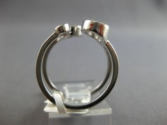 ESTATE WIDE .20CT DIAMOND 18K WHITE GOLD CLASSIC CIRCLE OF LIFE TENSION FUN RING