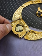 Salvador Teran for Marbel Mexico Necklace Set Aztec Maya 22k Plated Pre Owned #7