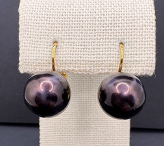 Vintage Joan Rivers Purple Swirl Ball Round Pierced Dangle Leverback Earrings