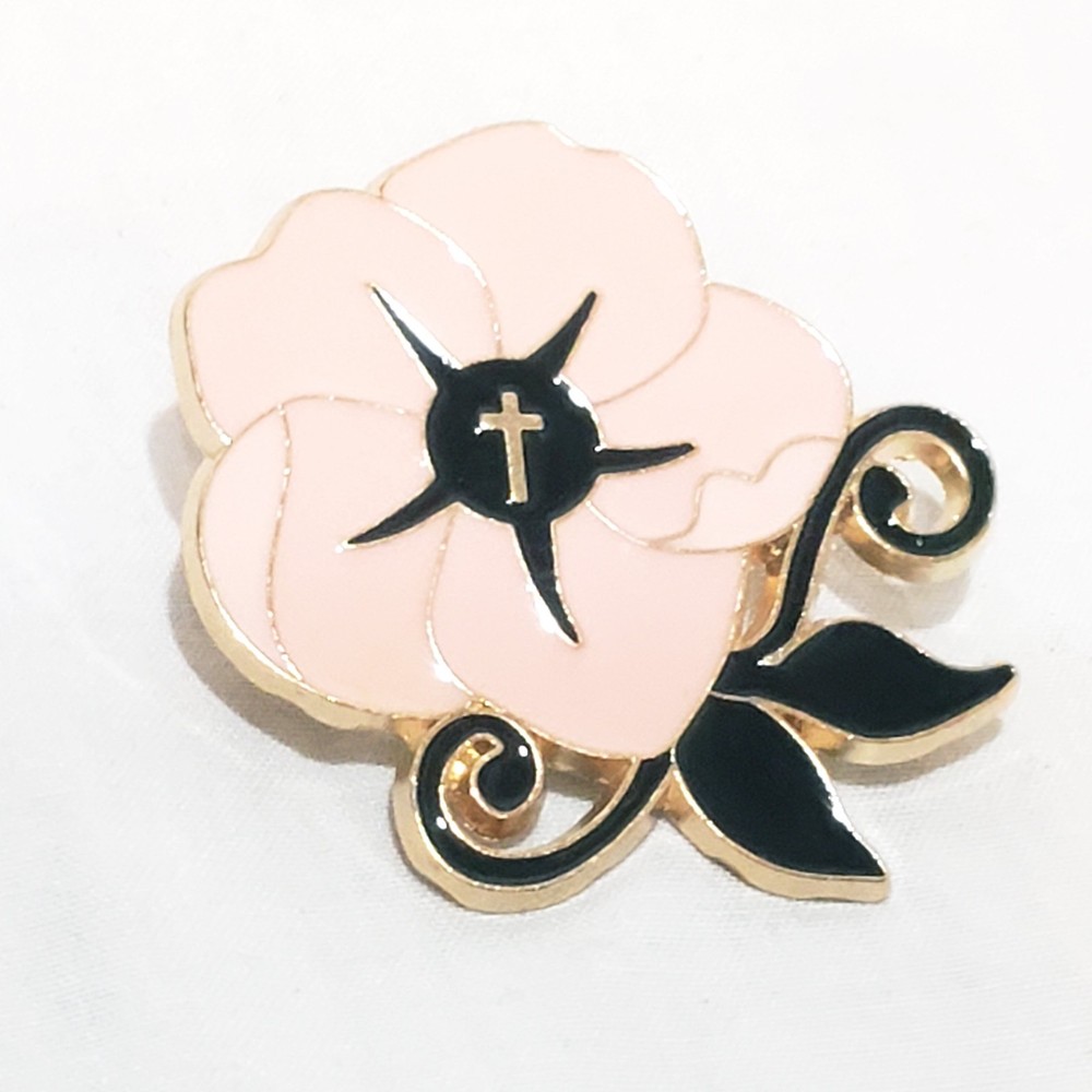 Mother’s Day Pink Flower Woman of Faith Brooch 1.5″
