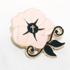 Mother’s Day Pink Flower Woman of Faith Brooch 1.5″