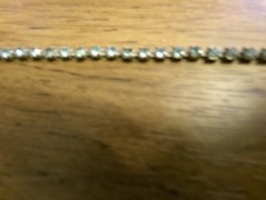 Vintage Aqua Blue Rhinestone Bracelet, 6 1/2 in.
