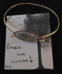G.H. ART Inc. Handmade Enamel on Copper Bracelet, Earrings, and Brooch Set