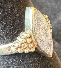 Vintage Sterling Silver 925 Marquise Blue White Stone Ring Size 6 Artisan 3.51g