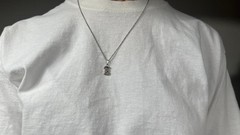 14K Solid White Gold Letter Z Initial Diamond Pendant Necklace, 11 Diamonds