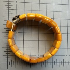 Vintage Baltic Amber Panel Bracelet with Silver Floral Clasp • Restoration Piece