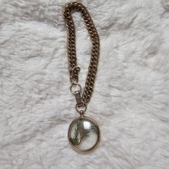 Vintage Preserved Seahorse Bubble Charm Fob Gold Tone Bracelet Jewelry Beach