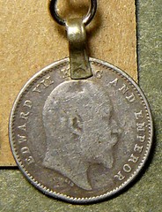 BRITISH RAJ COIN EARRINGS_2 SILVER ANNA_HYPOALLERGENIC WIRES_KING ED VII_1903&06