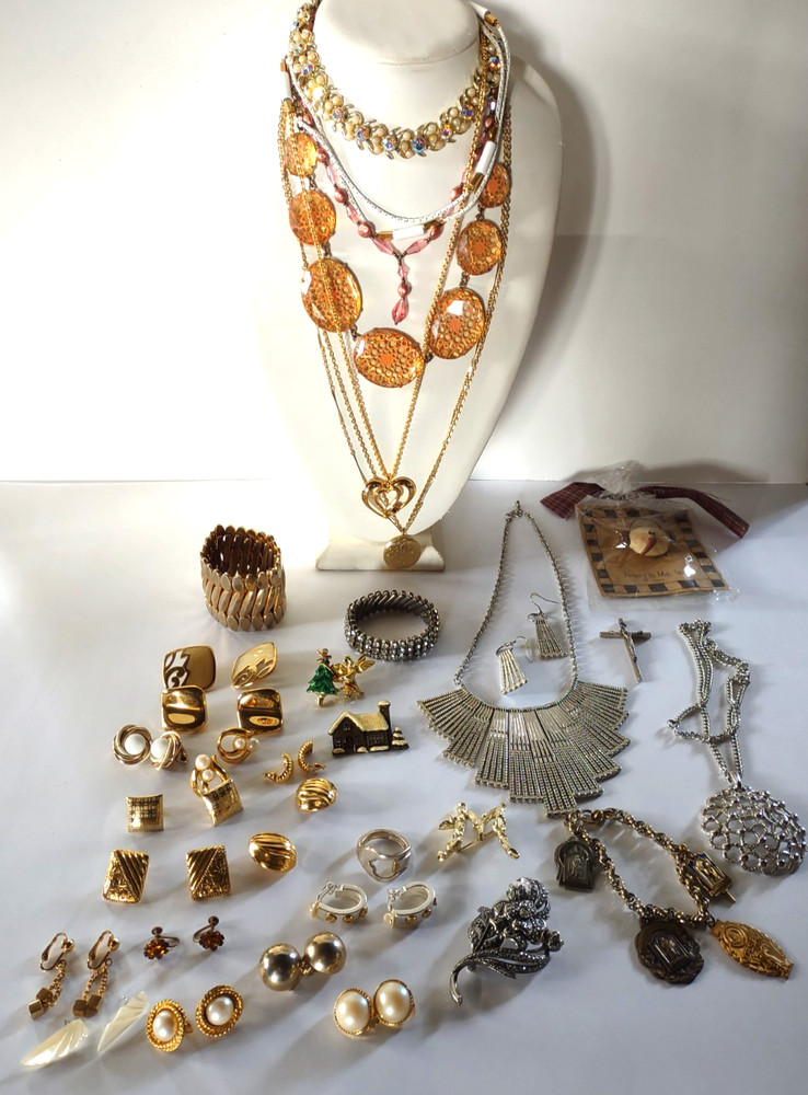 Costume Jewelry Lot Many Signed Kenneth J Lane Trifari Marvella Nina Ricci +