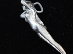 RARE Vintage 1970’s Sterling BEAUTIFUL NUDE WOMAN Pendant, 2″ tall, HAND CRAFTED