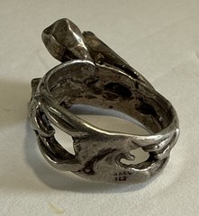 RARE MODERNIST BRUTALIST ISRAEL 925 STERLING SILVER RING SIZE 6
