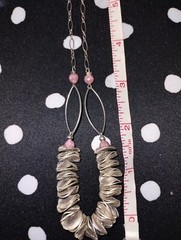 VTG Unique Artisan 33.35grm Necklace 24″ W/Rhodochrosite Faceted Gemstones