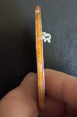 Vintage Sterling Mexico Folk Dancer Brooch 2.5” Orange Overlay Pin