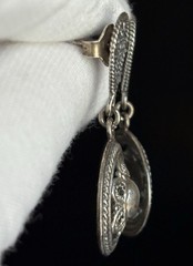 Vintage 950 Sterling Silver Dangling Earrings Ladies 1.50” Round Domed 8.17g