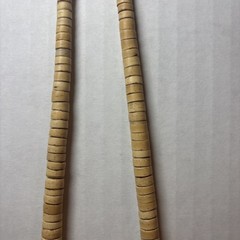 Light Brown Wood Beaded Disc Necklace Graduated Wooden Heishi Look Vintage 14in