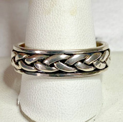 Vintage Sterling Silver Spinner Ring Wedding Band Size 11 NOS 7g