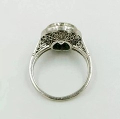 Art Deco Style Round Cut Lab Created Diamond 925 Silver Engagement Ring
