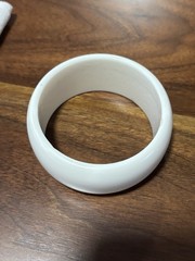 Vintage Lucite Resin Acrylic Bangle Bracelet Barnelli Creations WHITE Wide