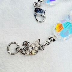 Signed Swarovski AB Crystal Bracelet with Pavé Swan Logo, 1990s–2000s