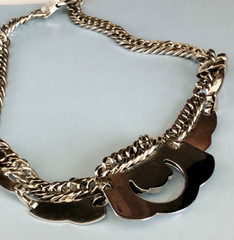 Late 1940s BARCLAY Silver Tone Necklace Bright and Shiny. 15 IN.