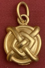 Vintage Estate Goldtone Art Deco Large slider Pendant Signed CAROL LEE