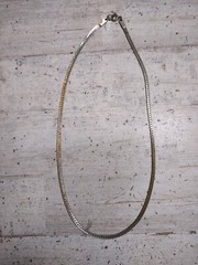 Vintage Signed Medici Silver Tone Chunky Diagonal Chain Link Necklace 19″