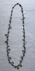 Vintage Silver Tone 36 in Metal Beaded Necklace. Costume Jewelry
